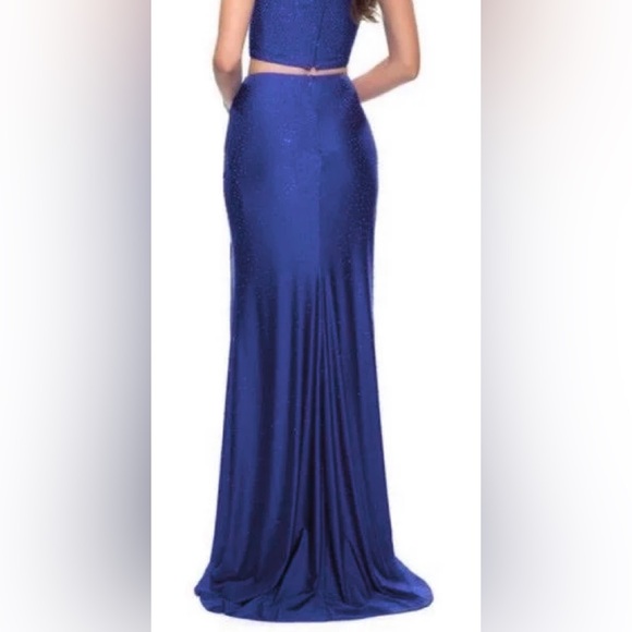 La Femme Royal Blue Rhinestone Jersey Skirt Size 6 NWT - Picture 3 of 13